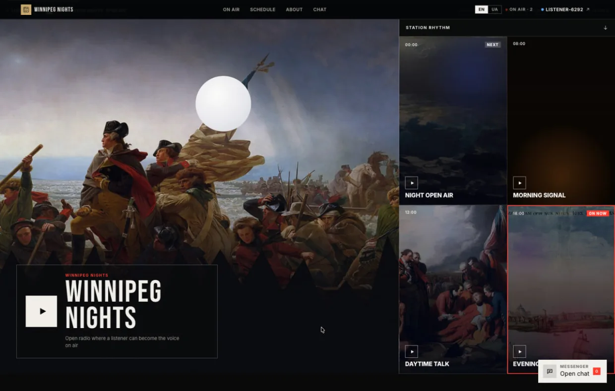 Radio Winnipeg - live radio interface